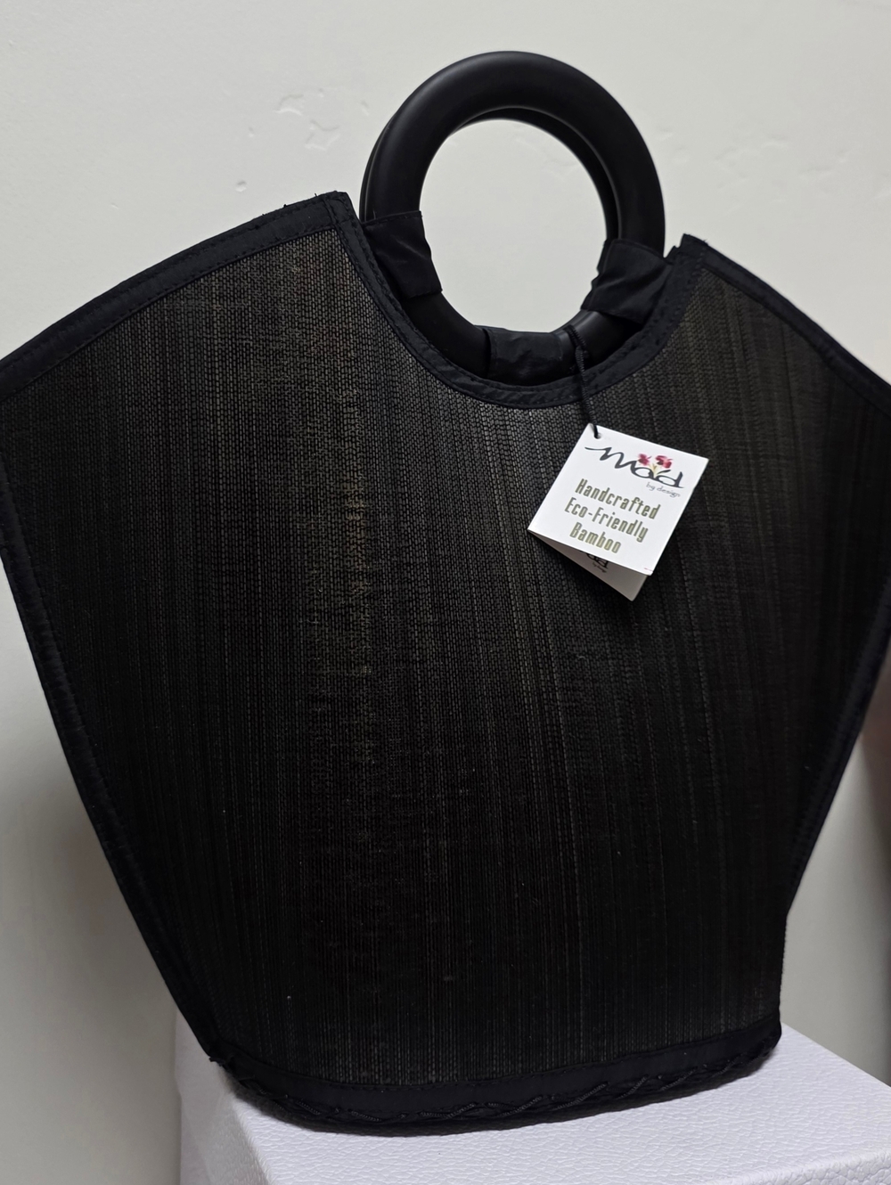 MAD by Design Onyx Stingray Bamboo Handbag NWT